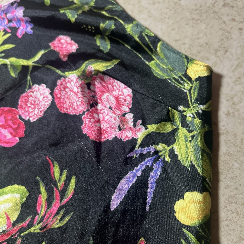 Victoria's Secret Black Floral Satin Lace Racerback Lingerie Camisole Sz Medium - Picture 10 of 10